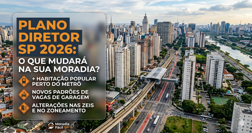 Plano Diretor de São Paulo: Mapa de adensamento urbano de São Paulo com destaque para eixos de transporte e novos prédios